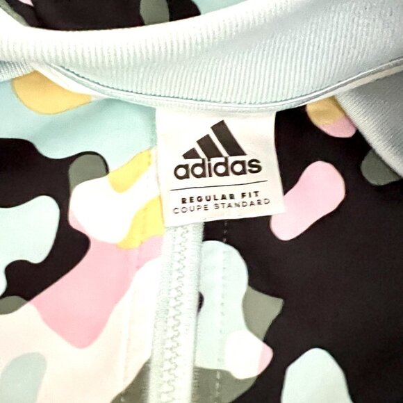 ADIDAS All Over Print Classic 3 STRIPE Pastel Camo Zip Track Jacket Girls XL 16 - Picture 5 of 5